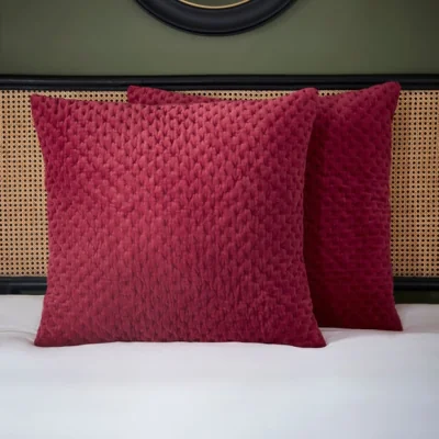 Dunelm Dorma Genevieve Red Continental Square Pillowcase Red