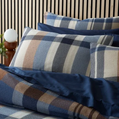 Dunelm Molton Waffle Check Polycotton Standard Pillowcase Pair