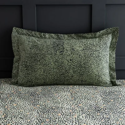 Dunelm Paradise Spot Green Oxford Pillowcase Green