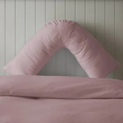Dunelm Soft & Cosy Luxury Brushed Cotton V-Shape Pillowcase Pink