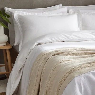 Dunelm Cotton Linen Oxford Pillowcase White