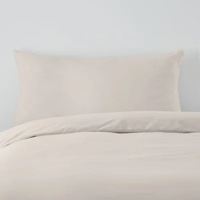Dunelm Soft Cotton Standard Pillowcase Pair Beige