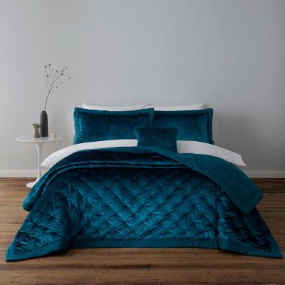 Dunelm Velvet Teal Pillow Sham Teal (Blue)