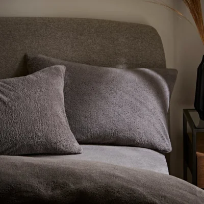 Dunelm Dunelm Teddy Bear Charcoal Grey Pillowcase Pair Teddy Charcoal