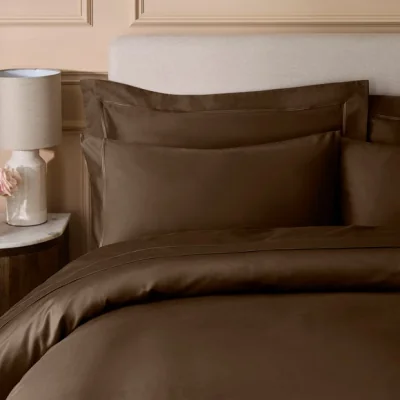 Dunelm Dorma Egyptian Cotton Sateen 800 Thread Count Oxford Pillowcase Chocolate (Brown)