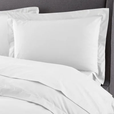 Dunelm Hotel 230 Thread Count Crisp Cotton Percale Oxford Pillowcase White