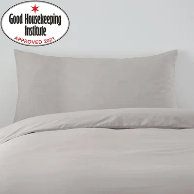 Dunelm Non Iron Plain Dye Kingsize Silver Pillowcase Pair Silver
