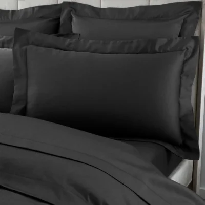 Dunelm Hotel 230 Thread Count Cotton Sateen Oxford Pillowcase Charcoal