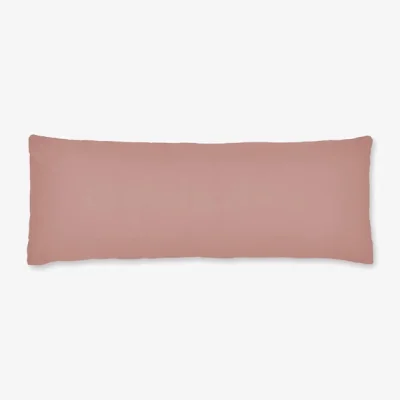 Dunelm Pure Cotton Plain Dye Bolster Pillowcase Dusty Pink