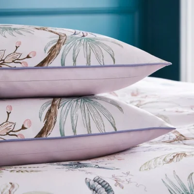 Dunelm Dorma Lillian 100% Cotton Standard Pillowcase Pair Mauve