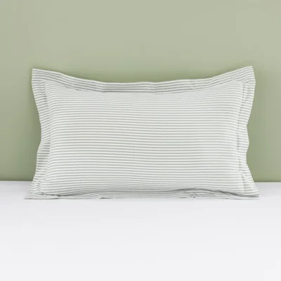 Dunelm Khai Stripe Sage Oxford Pillowcase Sage (Green)