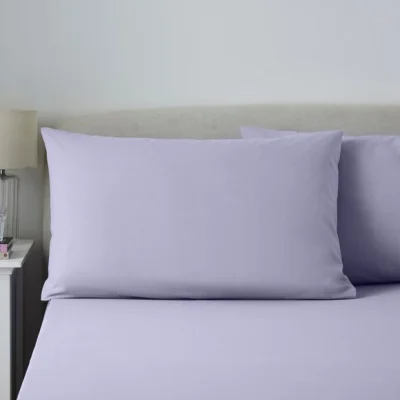 Dunelm Soft Cotton Standard Pillowcase Pair Purple