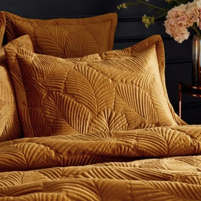 Dunelm Paoletti Palmeria Gold Oxford Pillowcase Gold