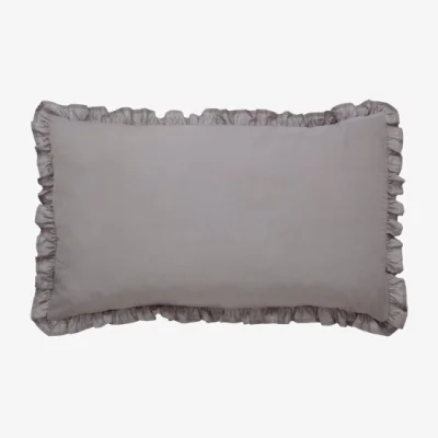 Dunelm Pure Cotton Frilled Pillowcase Dove (Grey)