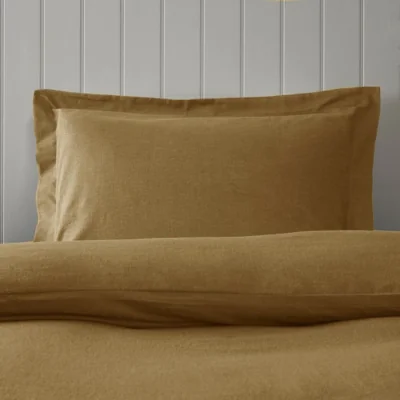 Dunelm Soft & Cosy Luxury Brushed Cotton Oxford Pillowcase Gold