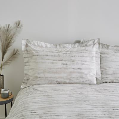 Dunelm Croft Grey 100% Cotton Oxford Pillowcase Light Grey
