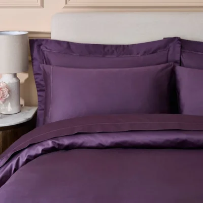 Dunelm Dorma Egyptian Cotton Sateen 800 Thread Count Oxford Pillowcase Damson (Purple)