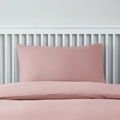 Dunelm Easycare 100% Cotton Blush Pink Housewife Pillowcase Pair Pink