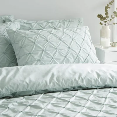 Dunelm Aster Pintuck 100% Cotton Standard Pillowcase Pair