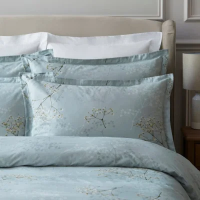 Dunelm Dorma Gypsophilia 300 Thread Count Standard Pillowcase Pair Mineral