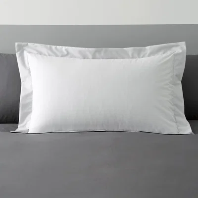 Dunelm Malvern Grey 180 Thread Count 100% Cotton Reversible Oxford Pillowcase Grey