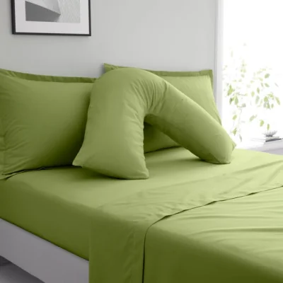 Dunelm Pure Cotton V-Shaped Pillowcase Fern