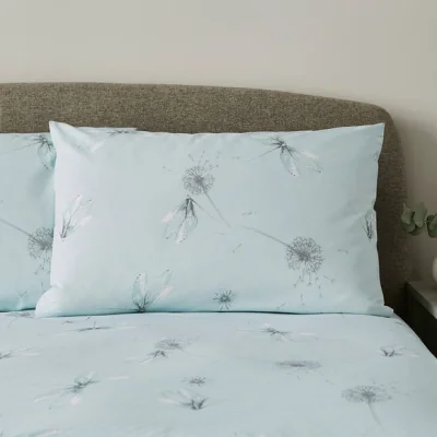 Dunelm Dragonflies Blue Cotton Pillowcase Pair Blue