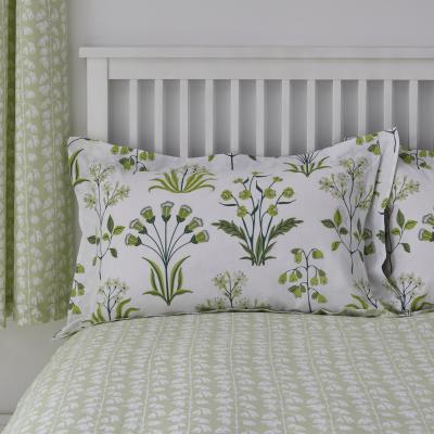 Dunelm Florentina Green 100% Cotton Oxford Pillowcase Green