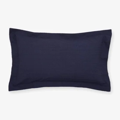 Dunelm Amberley Waffle 100% Cotton Oxford Pillowcase Navy (Blue)
