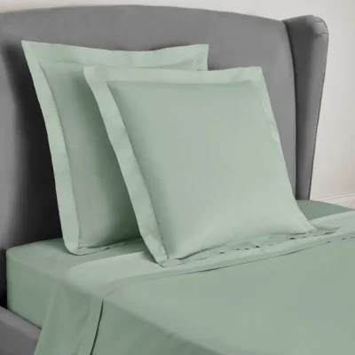 Dunelm Dorma Egyptian Cotton 400 Thread Count Percale Continental Pillowcase Light Green
