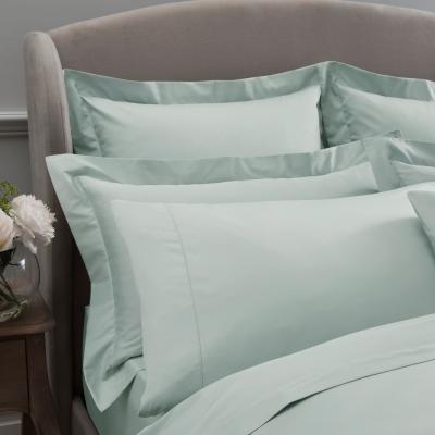Dunelm Dorma 300 Thread Count 100% Cotton Sateen Plain Cuffed Pillowcase Seafoam