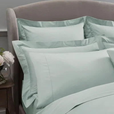 Dunelm Dorma 300 Thread Count 100% Cotton Sateen Plain Cuffed Pillowcase Seafoam