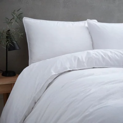 Dunelm Cotton Linen Standard Pillowcase Pair White