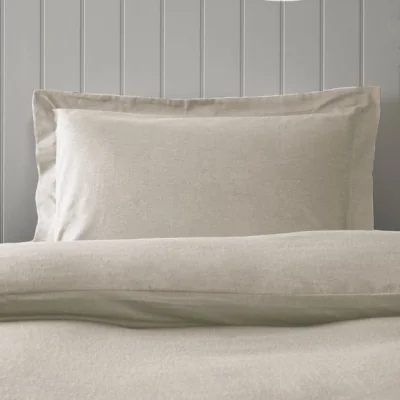 Dunelm Soft & Cosy Luxury Brushed Cotton Oxford Pillowcase Light Brown