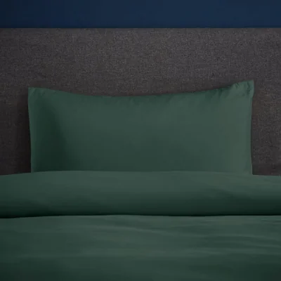 Dunelm Fogarty Soft Touch Housewife Pillowcase Pair Forest (Green)