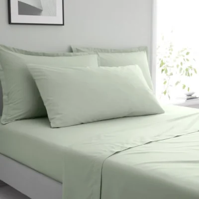 Dunelm Pure Cotton Bolster Pillowcase Sage