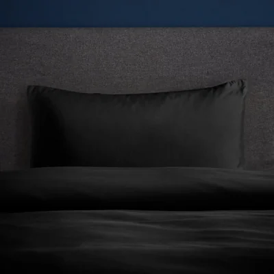 Dunelm Fogarty Soft Touch Black Standard Pillowcase Pair Black