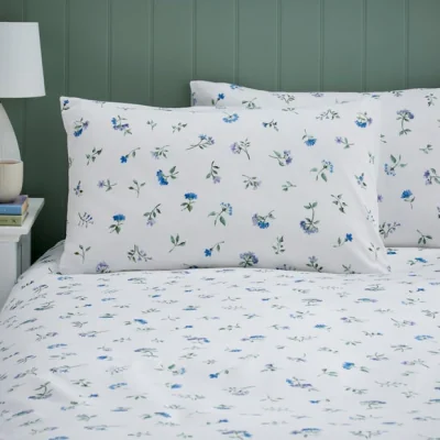 Dunelm Margo Floral 100% Cotton Standard Pillowcase Pair