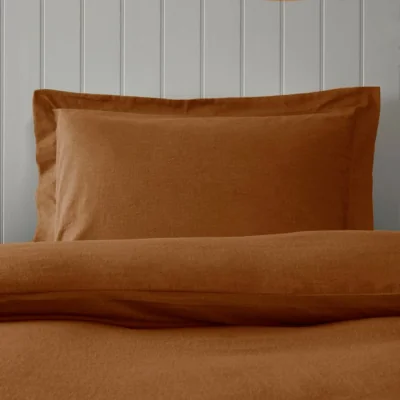 Dunelm Soft & Cosy Luxury Oxford Pillowcase Butterscotch (Yellow)