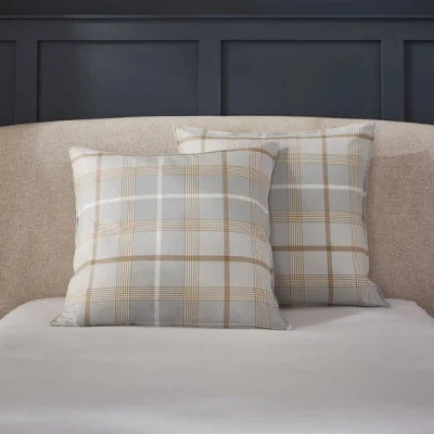 Dunelm Dorma Purity Brushed Cotton Grey Pemberley Continental Pillowcase Pair Grey