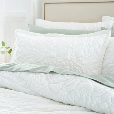 Dunelm Ada Floral Oxford Pillowcase White
