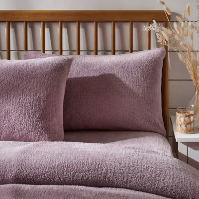 Dunelm Teddy Bear Standard Pillowcase Pair Teddy Lilac