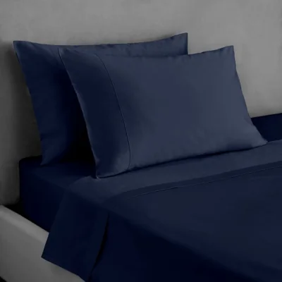 Dunelm Dorma Egyptian Cotton 400 Thread Count Percale Continental Pillowcase Dark Blue