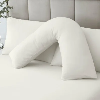 Dunelm Hotel 230 Thread Count Cotton Sateen V-Shape Pillowcase Natural