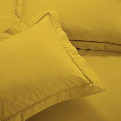 Dunelm Dorma Egyptian Cotton 400 Thread Count Percale Oxford Pillowcase Yellow-Ochre