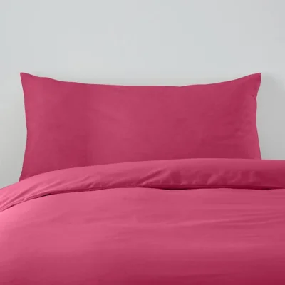 Dunelm Cotton Rich Pillowcase Pair Magenta