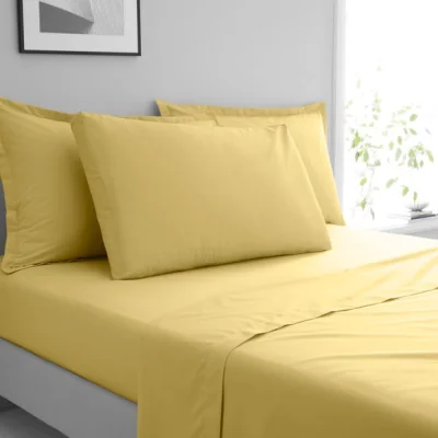 Dunelm Pure Cotton Box Pillowcase Primrose (Yellow)