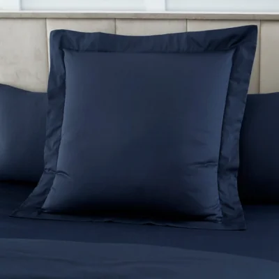 Dunelm Hotel 230 Thread Count Cotton Sateen Continental Pillowcase Navy (Blue)