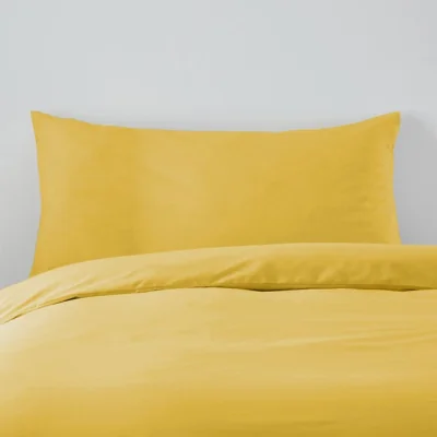 Dunelm Cotton Rich Pillowcase Pair Ochre
