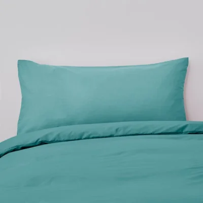 Dunelm Non Iron Plain Dye Kingsize Pillowcase Pair Aqua (Blue)
